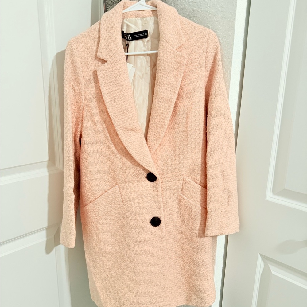 Zara Women's Blush Textured Blazer